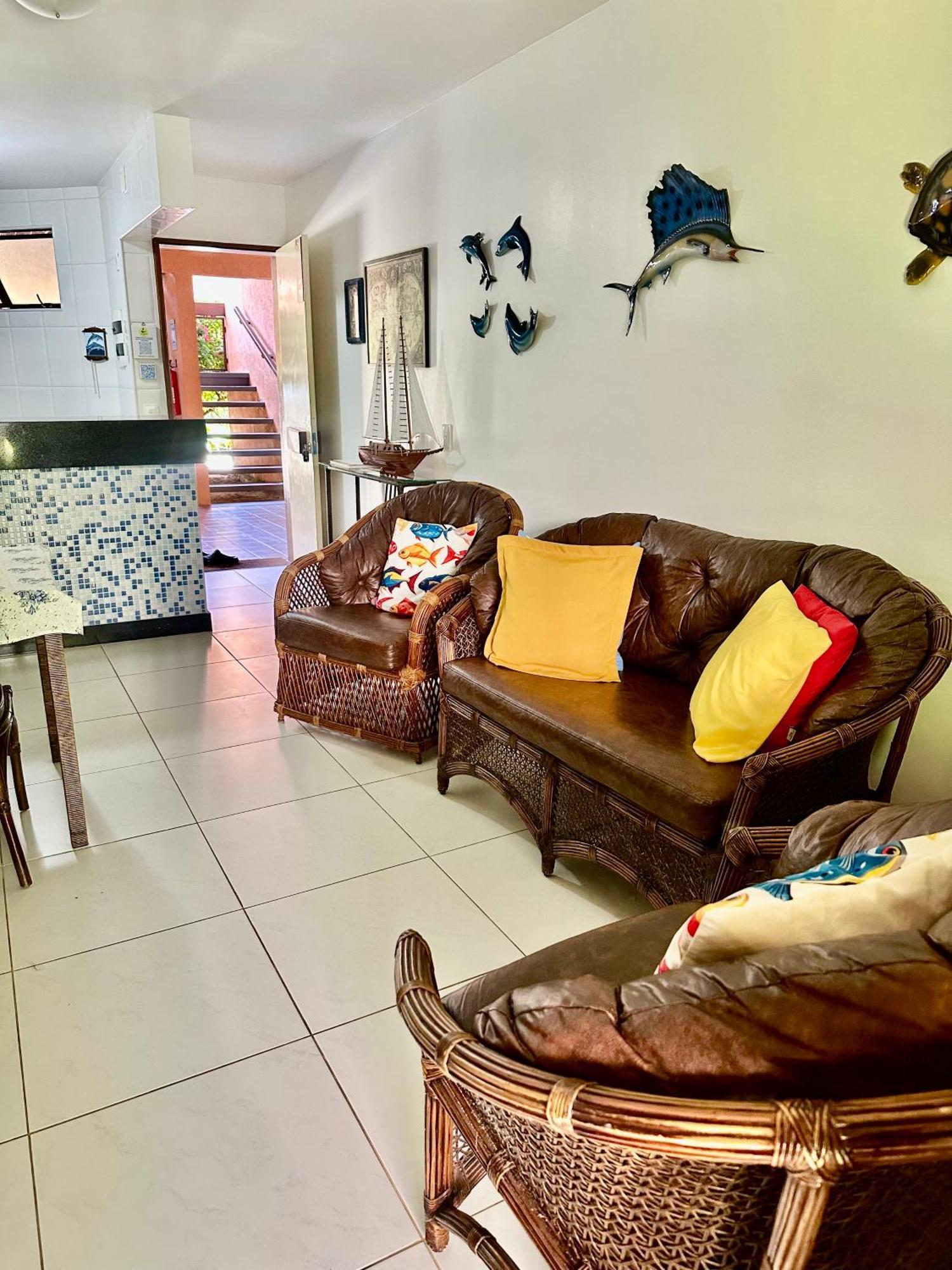 Flat Guarajuba 4 Quartos Terreo A Beira Mar - Pe Na Areia - Governanca Com Arrumadeira E Wi Fi Inclusos Camassari Zewnętrze zdjęcie